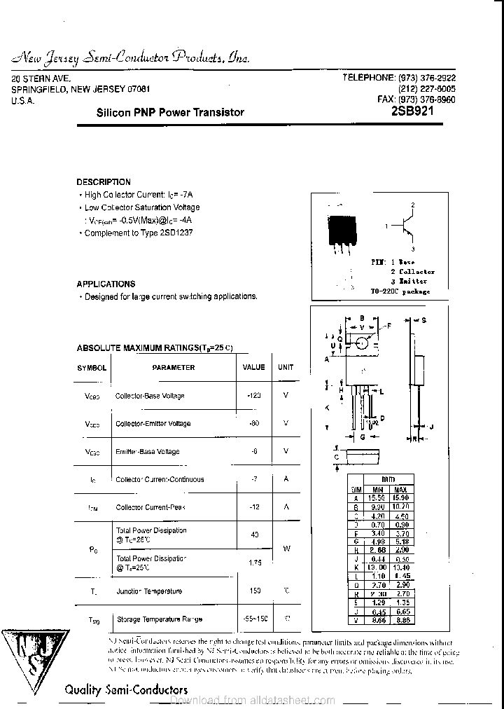 2SB921_9036249.PDF Datasheet