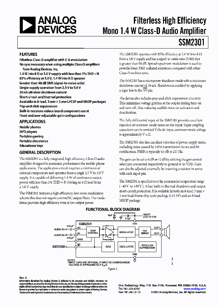 SSM2301CPZ_9036462.PDF Datasheet