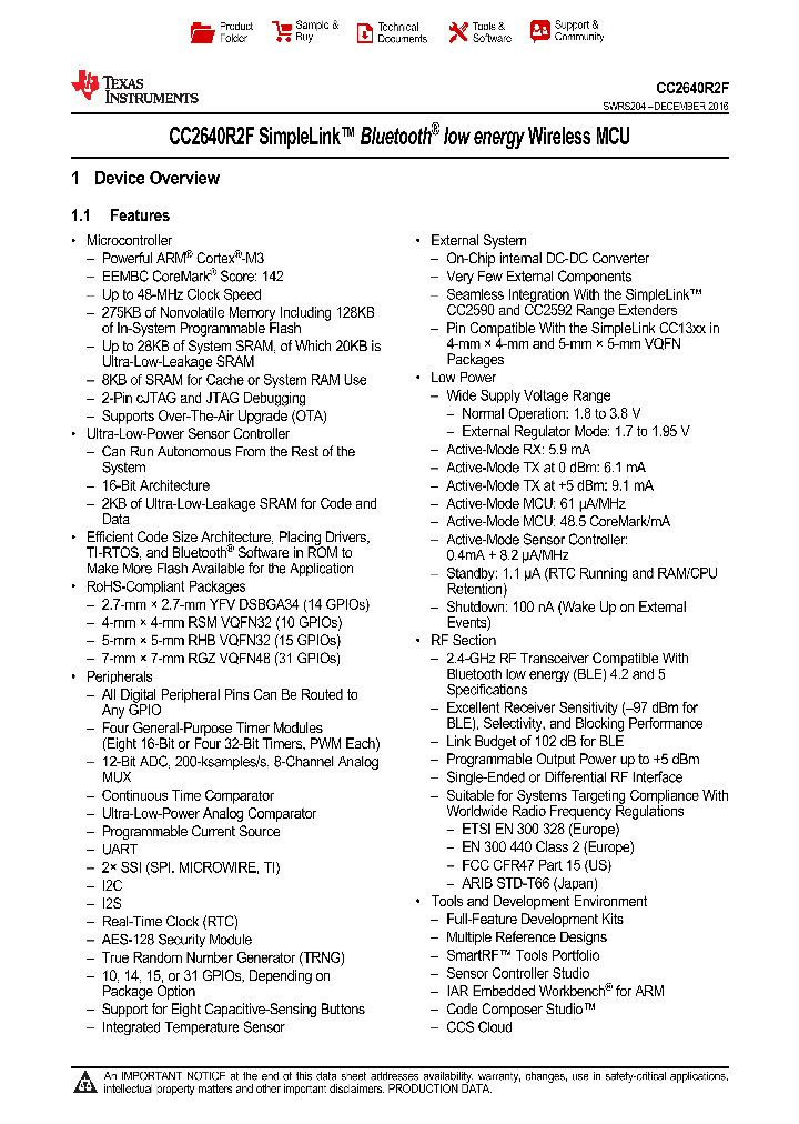 CC2640R2FRGZR_9041797.PDF Datasheet