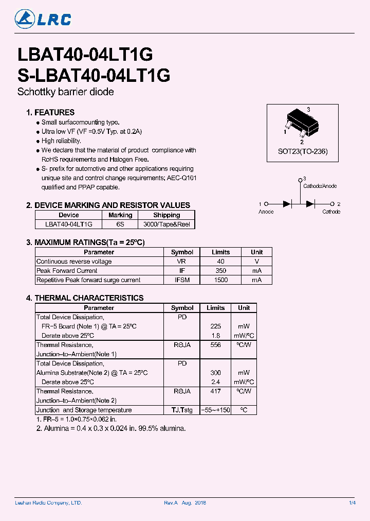 LBAT40-04LT1G_9041991.PDF Datasheet