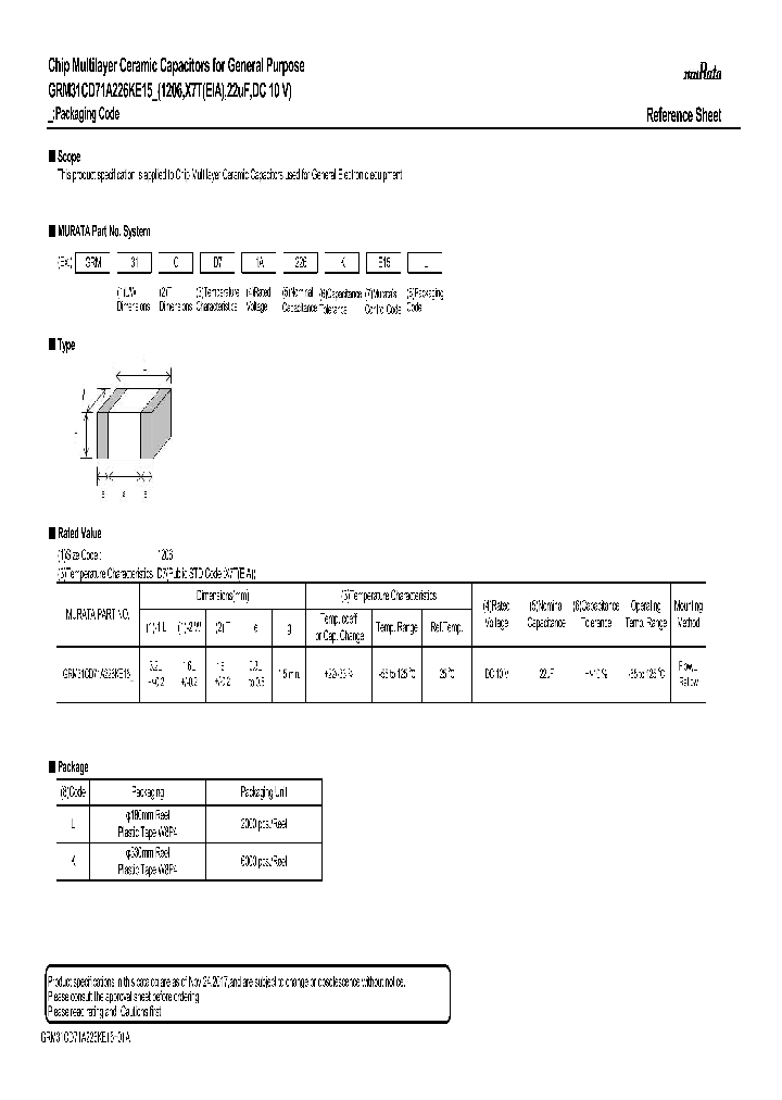 GRM31CD71A226KE15_9046425.PDF Datasheet