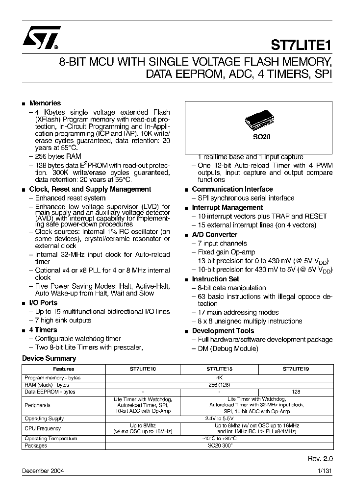 ST7LITE19F1_9048922.PDF Datasheet