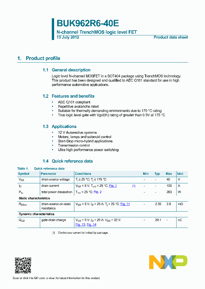 BUK962R6-40E_9052506.PDF Datasheet