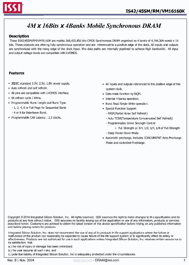 IS42VM16160K_9054356.PDF Datasheet