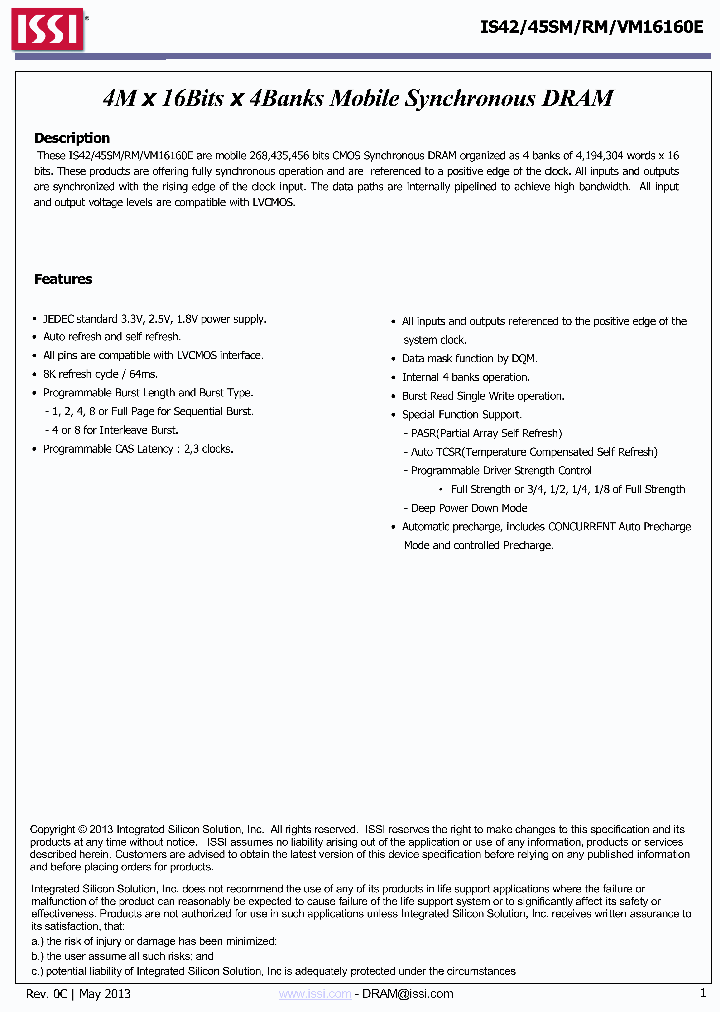 IS42VM16160E_9054358.PDF Datasheet