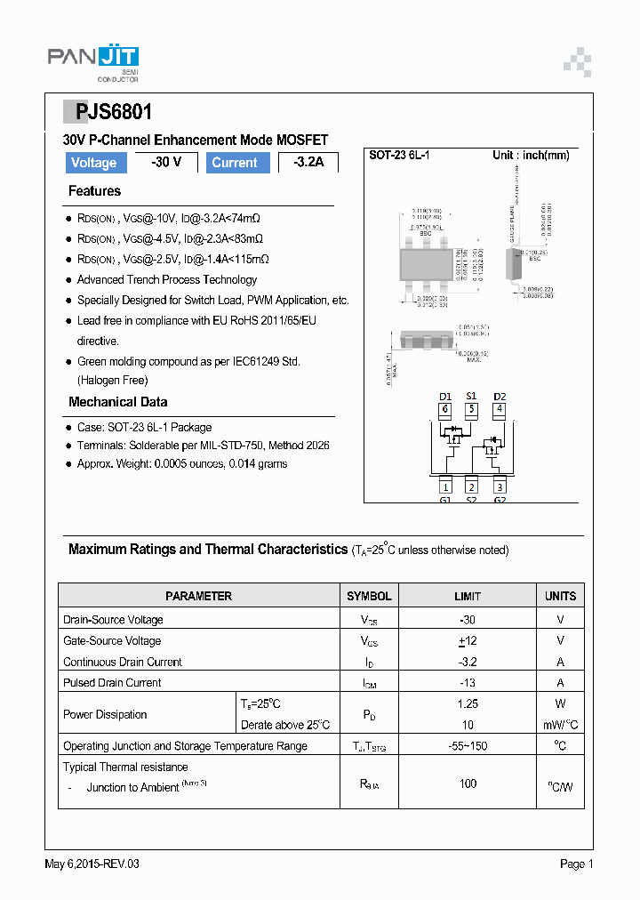 PJS6801_9054405.PDF Datasheet