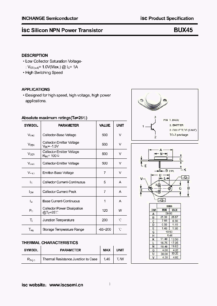 BUX45_9057016.PDF Datasheet
