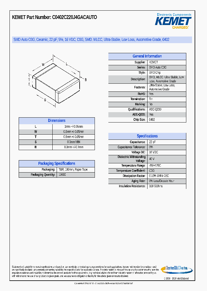 C0402C220J4GACAUTO_9061870.PDF Datasheet