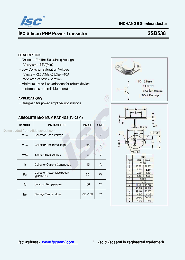 2SB538_9062786.PDF Datasheet
