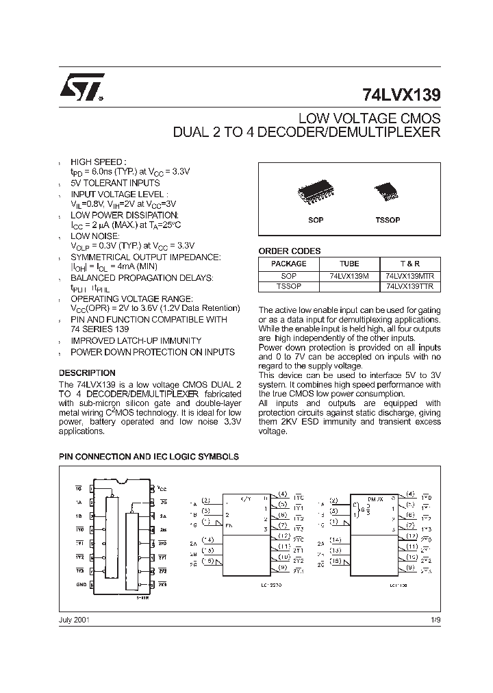 74LVX139TTR_9063623.PDF Datasheet