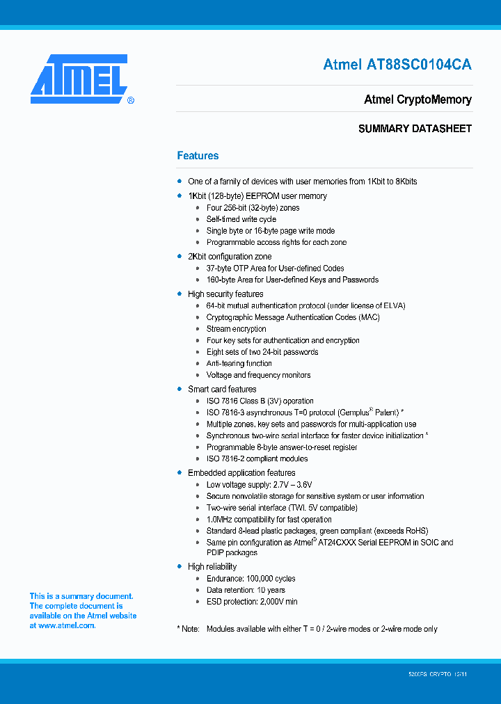 AT88SC0104CA_9065722.PDF Datasheet