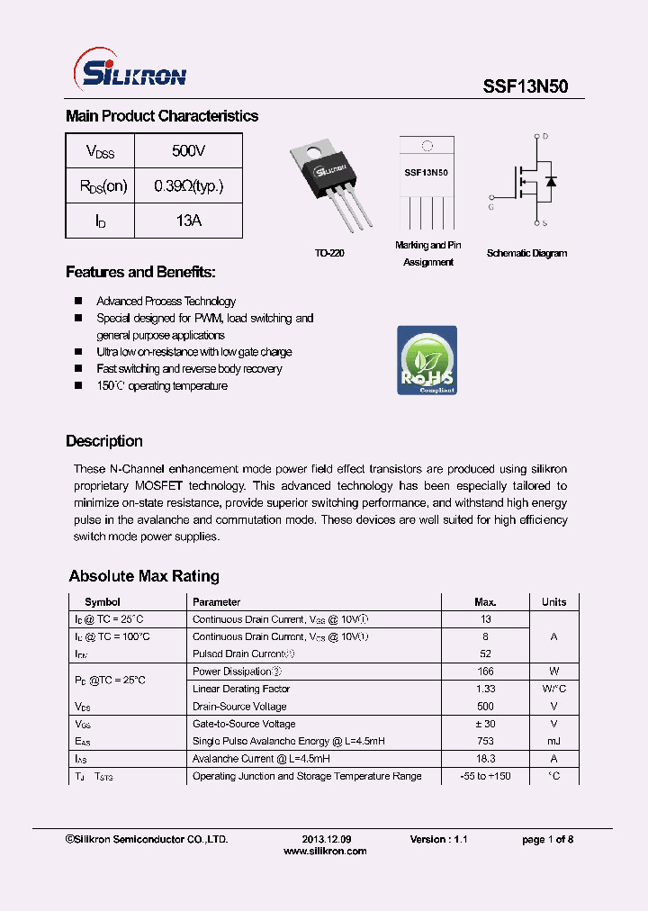 SSF13N50_9071528.PDF Datasheet