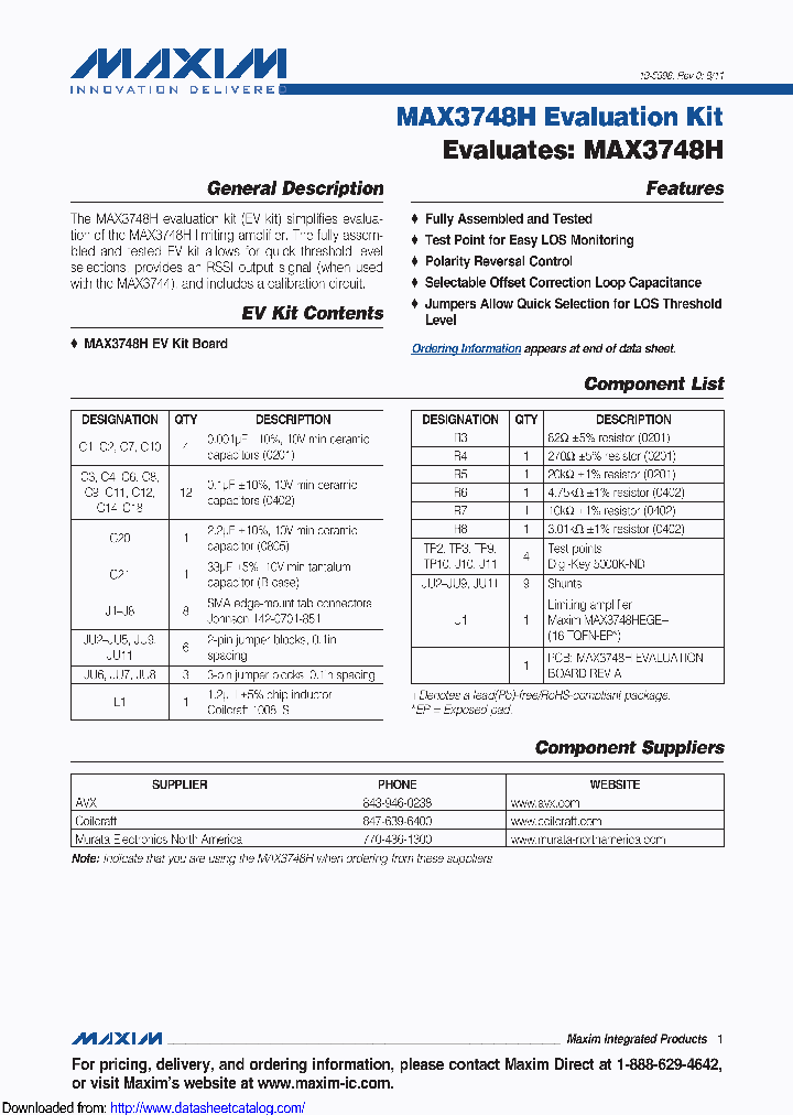 MAX3748HEVKIT_9074395.PDF Datasheet