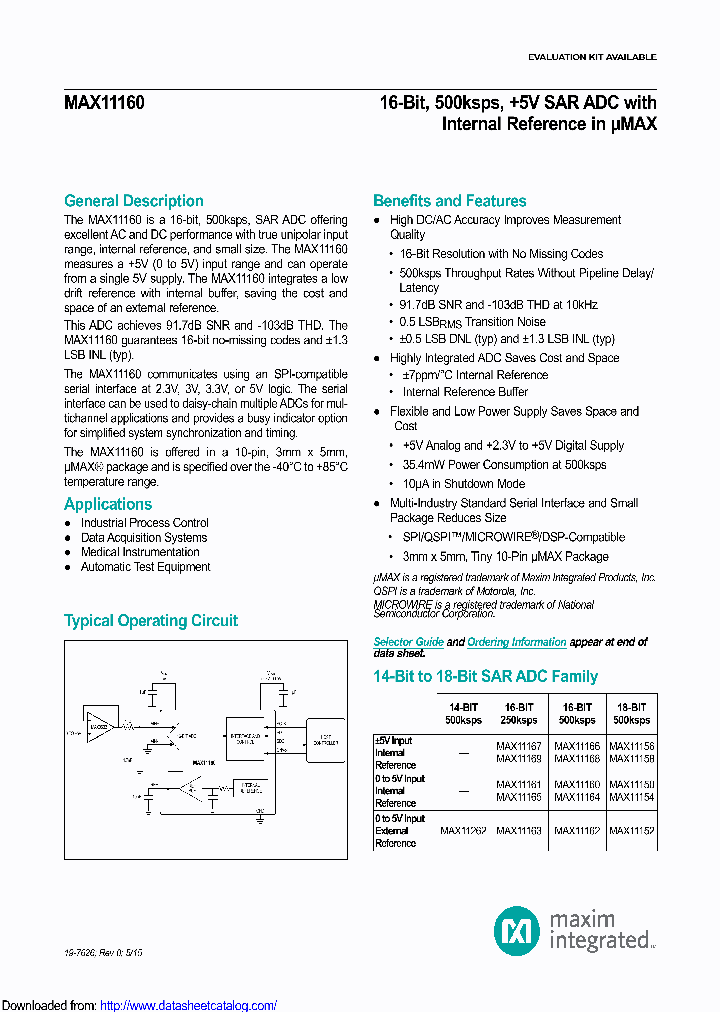 MAX11160DBEVKIT_9075016.PDF Datasheet