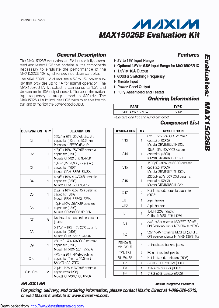 MAX15026BEVKIT_9075024.PDF Datasheet