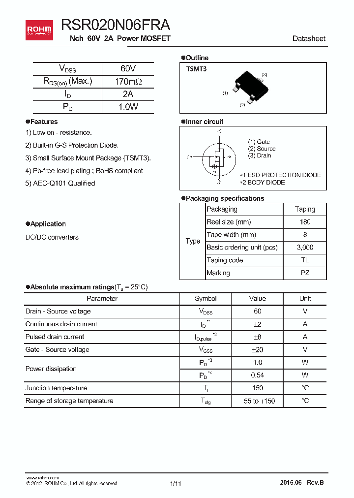 RSR020N06FRA_9079895.PDF Datasheet