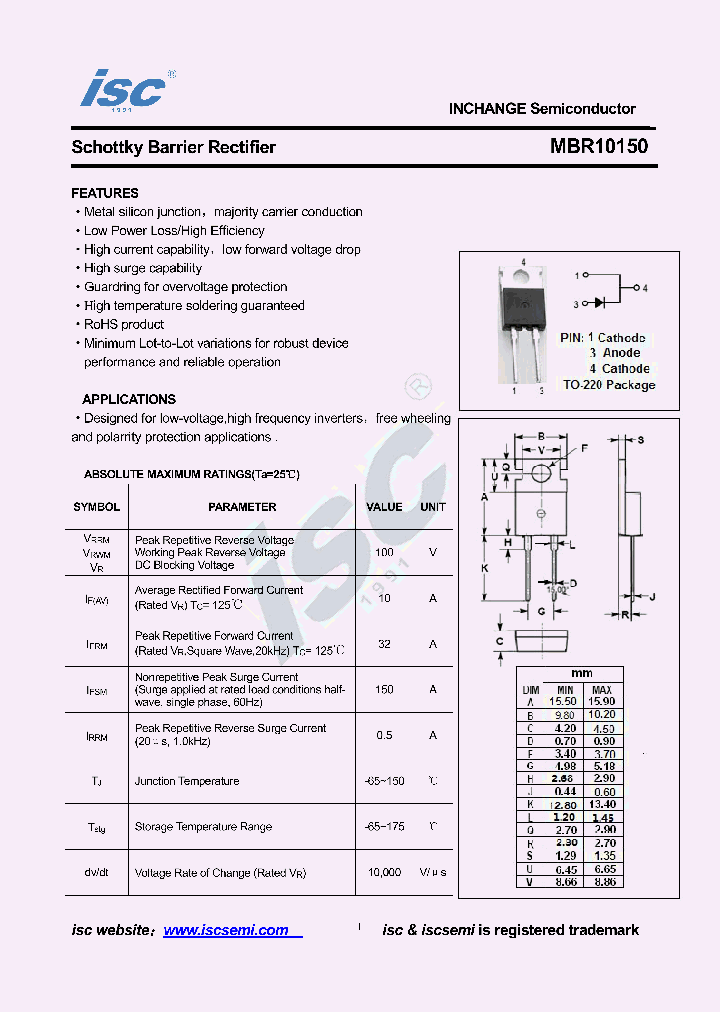 MBR10150_9080929.PDF Datasheet