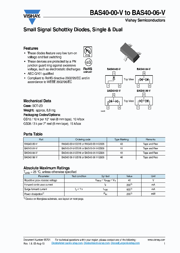 BAS40-00-V-15_9081608.PDF Datasheet