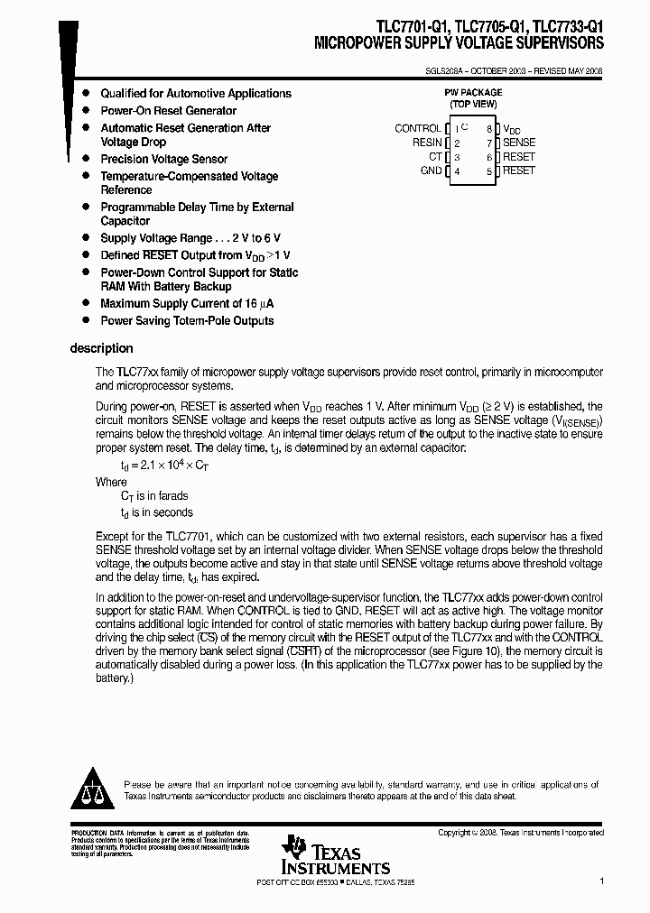 TLC7701QPWRG4Q1_9082704.PDF Datasheet