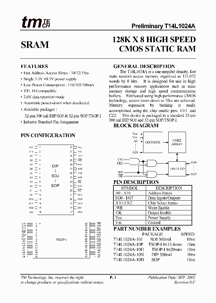 T14L1024A_9085426.PDF Datasheet