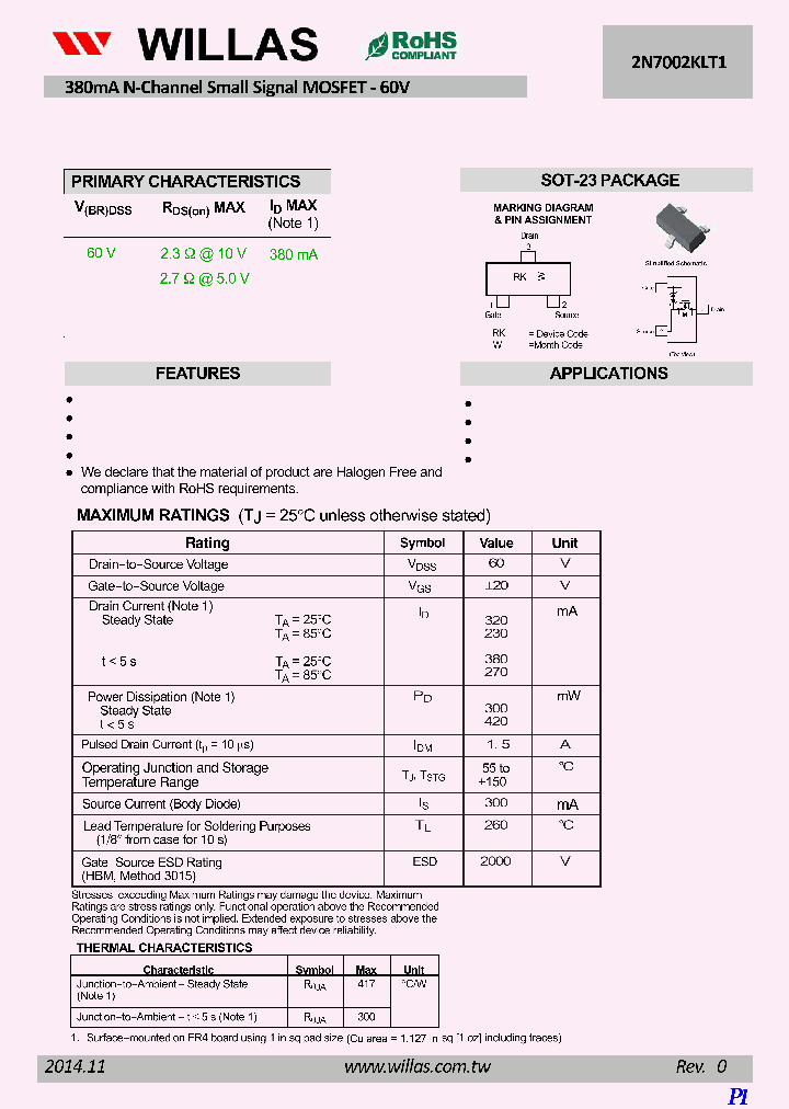 2N7002KLT1-TH-WS_9087237.PDF Datasheet