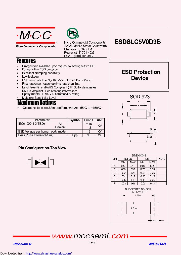 ESDSLC5V0D9B_9089132.PDF Datasheet