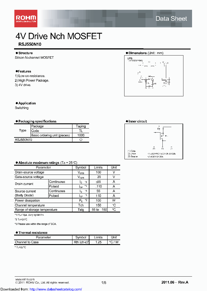 RSJ550N10_9089225.PDF Datasheet