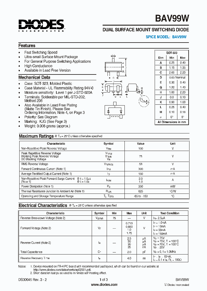 BAV99W_9092299.PDF Datasheet