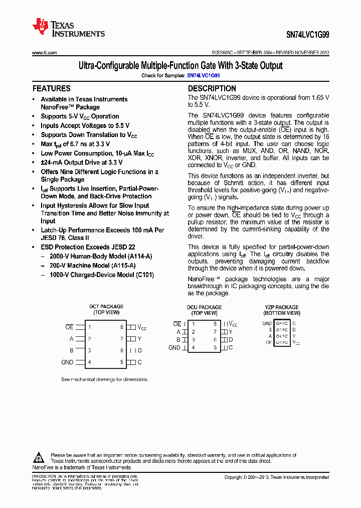 SN74LVC1G99DCTR_9099050.PDF Datasheet