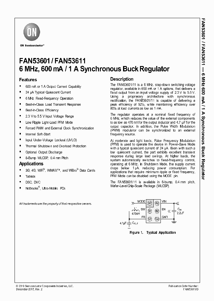 FAN53611AUC205X_9100628.PDF Datasheet