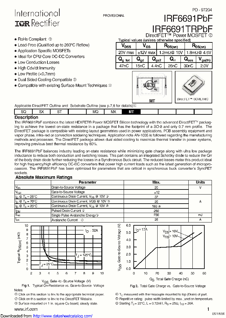 IRF6691TR1PBF_9100811.PDF Datasheet