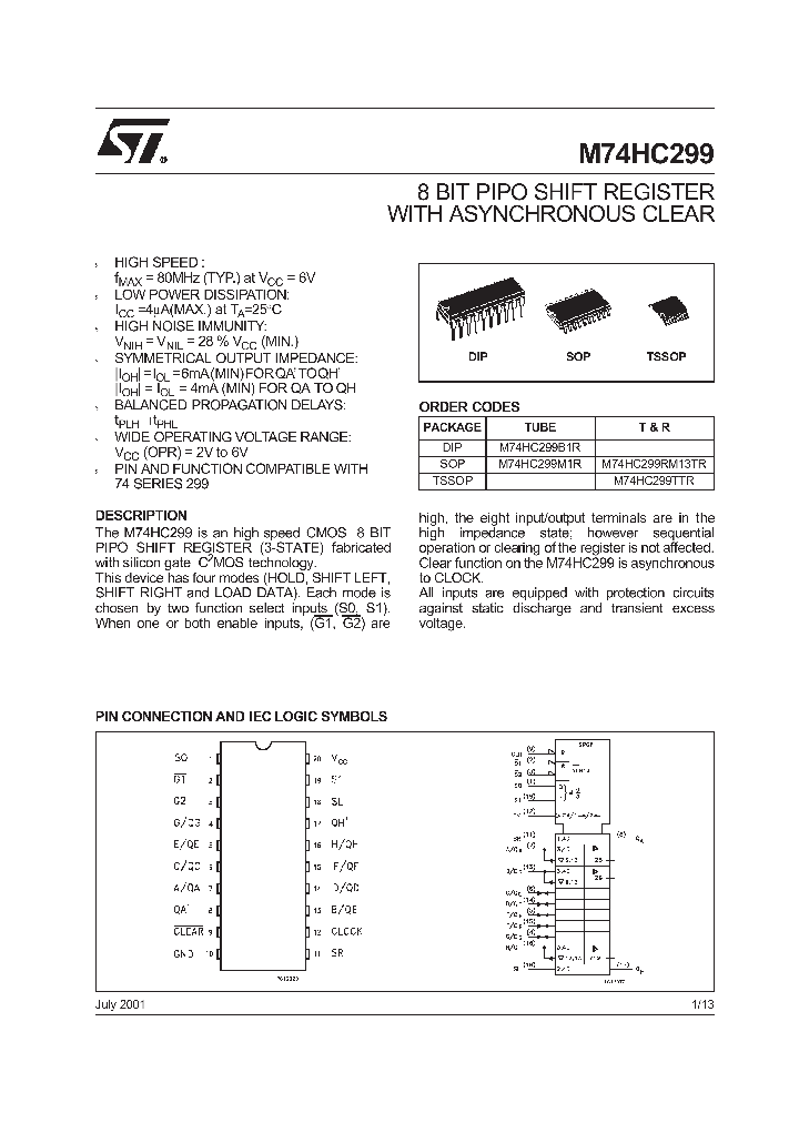 M74HC299TTR_9113068.PDF Datasheet