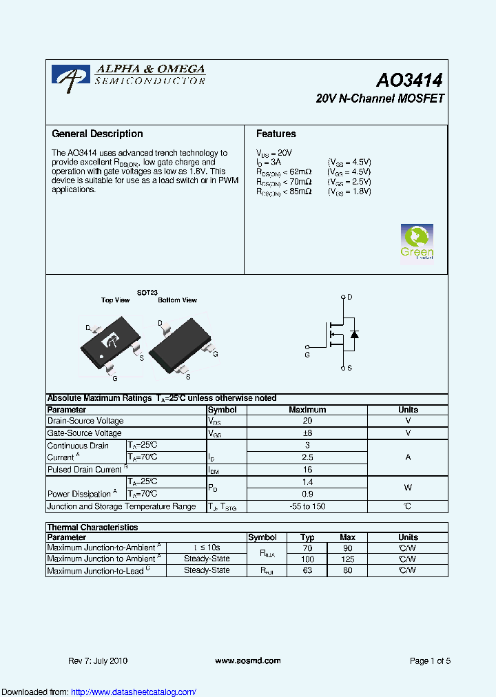 AO3414_9117800.PDF Datasheet